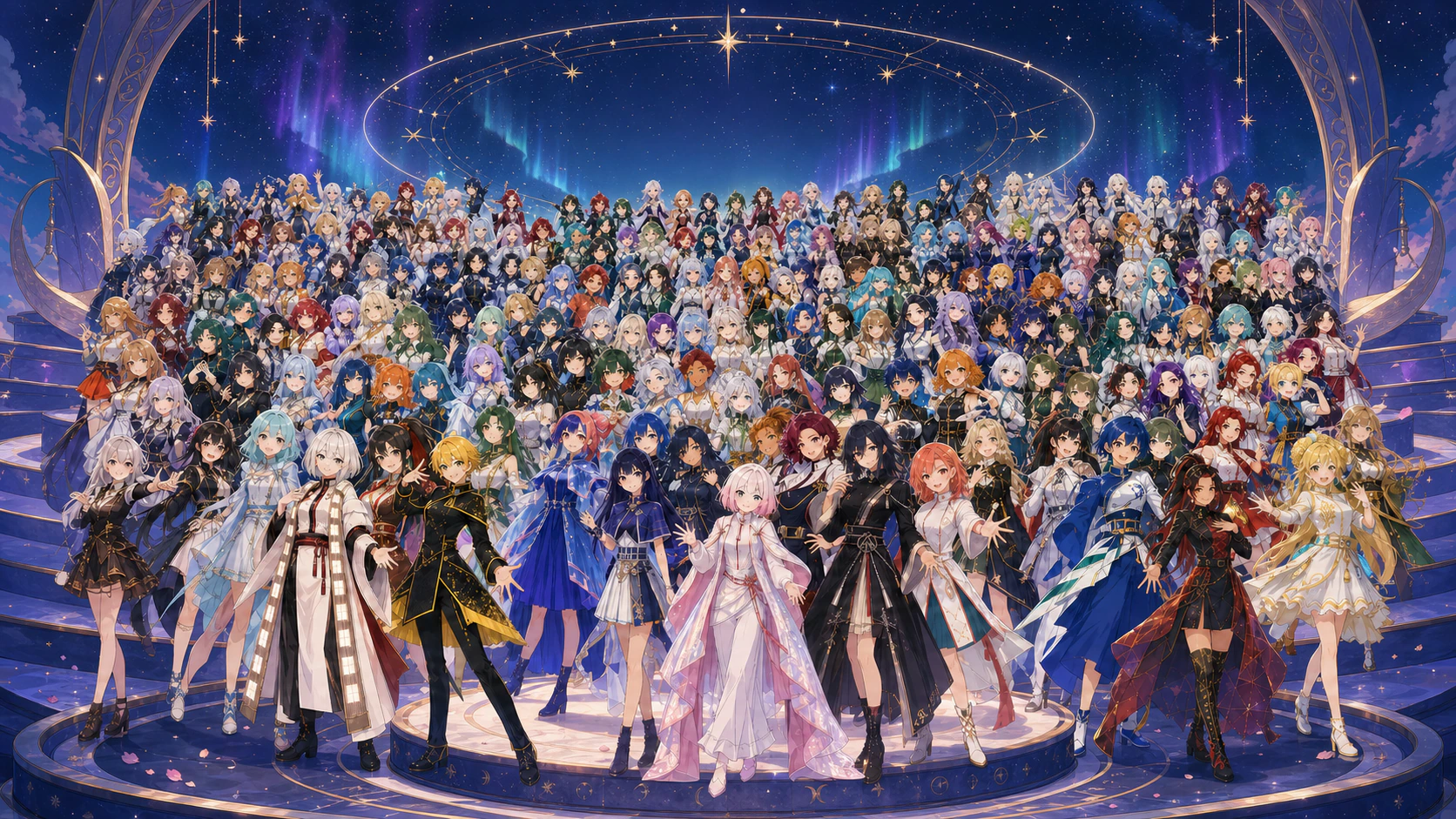 47都道府県47組・235人が星環ステージで共演するアニメキービジュアル